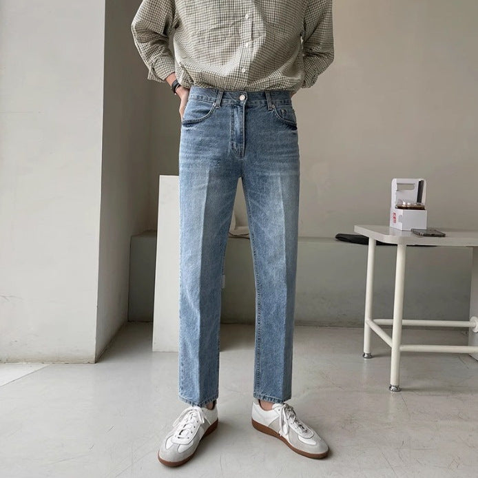 Pantalones vaqueros rectos de lavado claro para hombre - Stellan