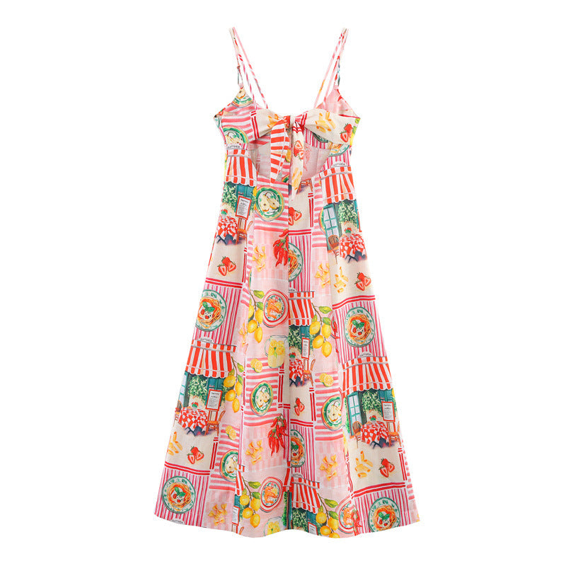 Vestido midi para mujer estampado artístico de primavera - Bianca
