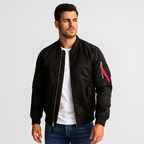 Chaqueta de hombre estilo bomber con cierre frontal - Louis