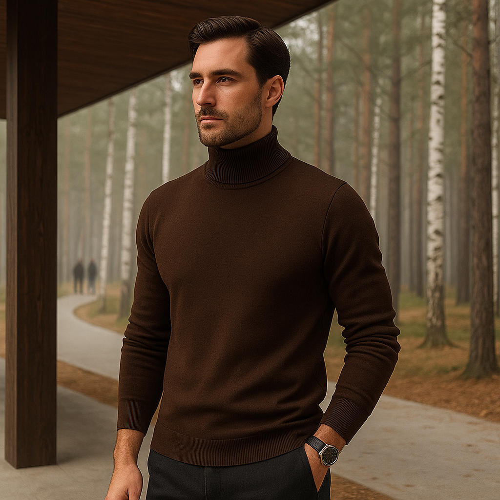 Suéter para hombre cuello alto punto suave - Idris
