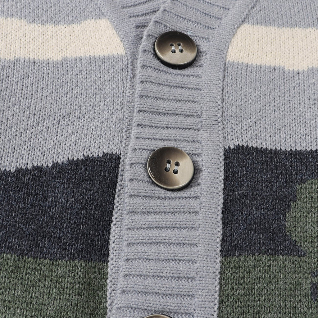 Cardigan tejido para hombre con botones y diseño gráfico - Thomas