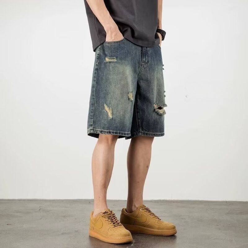Shorts denim desgastados para hombre - Kane