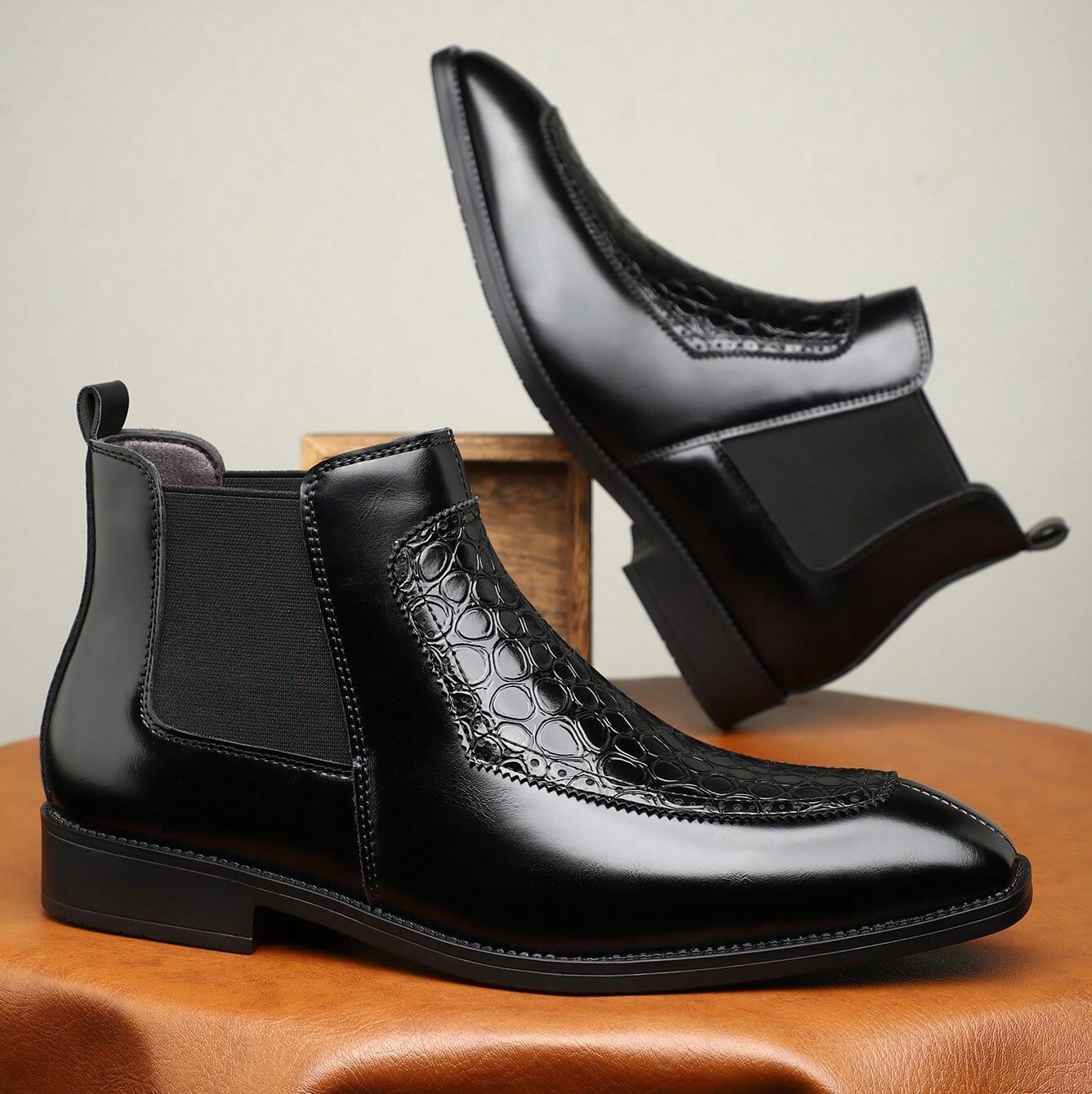 Botines de vestir para hombre con elástico lateral - Zirek