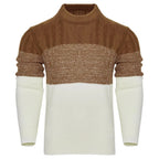 Giam - Jersey casual de manga larga de punto con bloques de color para hombre
