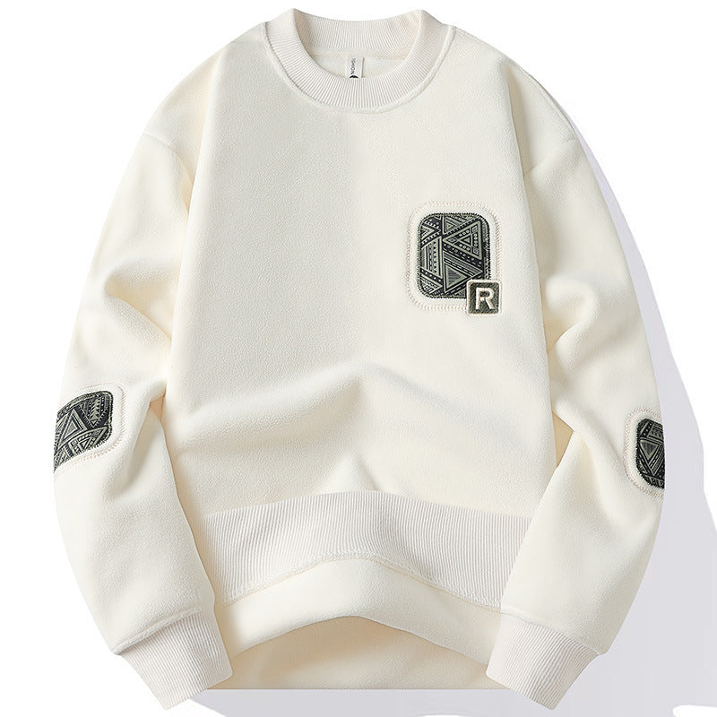 Pullover para hombre con cuello redondo y parches decorativos - Bjornik