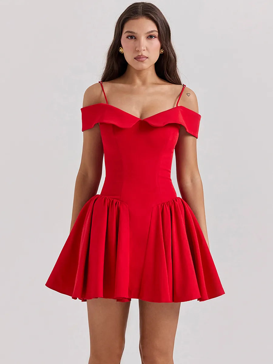 Karli - Favorecedor vestido de noche con hombros al descubierto