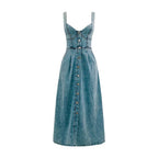 Vestido midi de denim para mujer estilo primaveral - Elowen