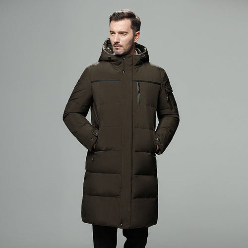 Abrigo acolchado hombre capucha desmontable corte recto impermeable elegante - Markus