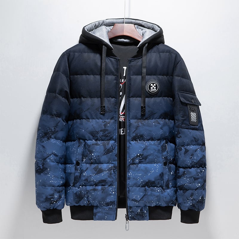 Chaqueta acolchada hombre diseño urbano capucha integrada puños elásticos gráfico - Kaien