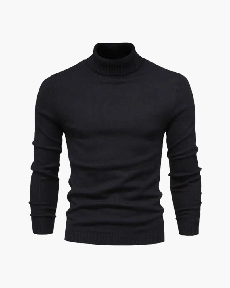 Jersey hombre cuello alto punto liso manga larga - Aldren