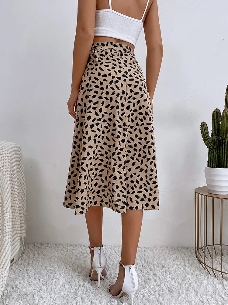 Falda envolvente mujer estilo boho estampado asimétrico verano - Isadora