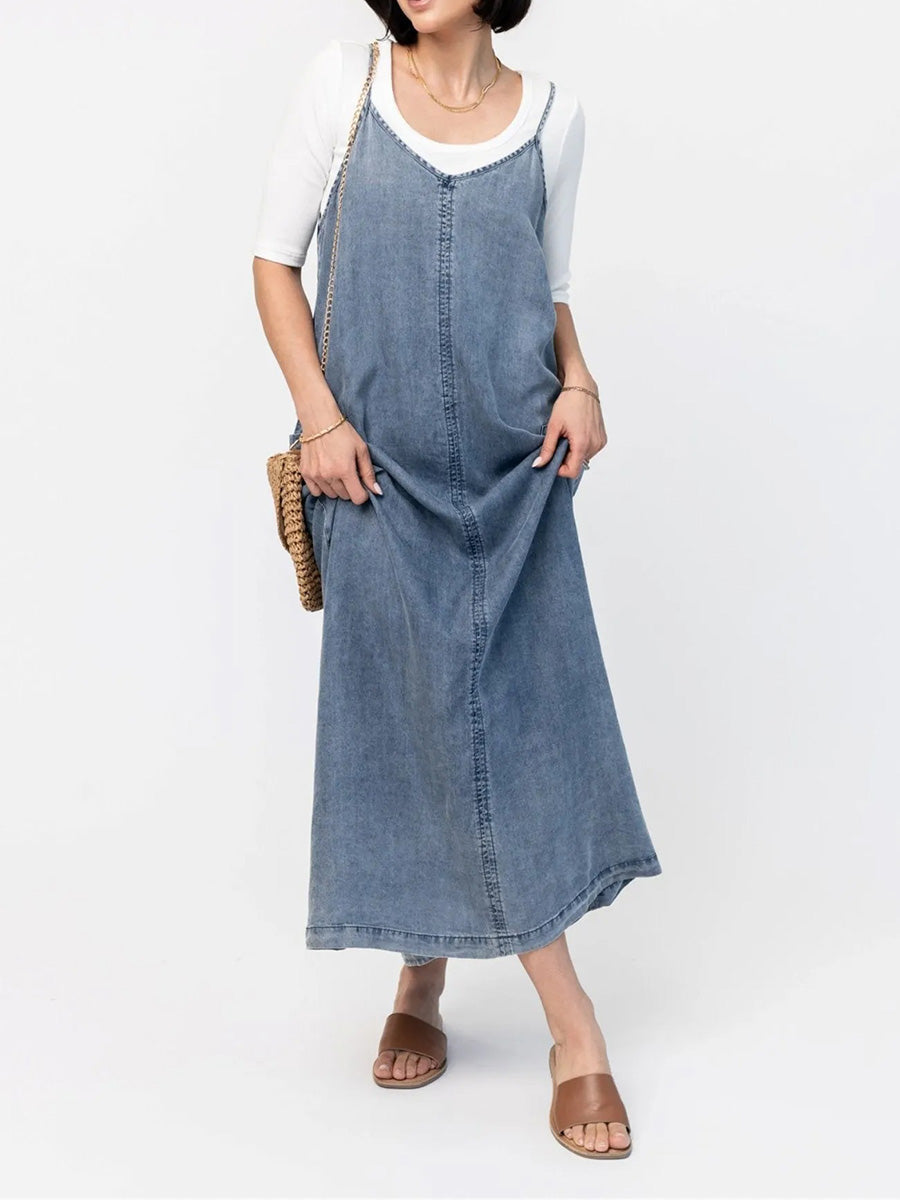 Maxivestido vaquero holgado de inspiración vintage - Vera