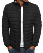 Chaqueta hombre cuello alzado monocolor transición otoño invierno cómoda versátil - Carlos