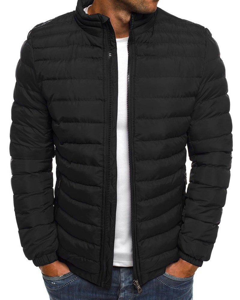 Chaqueta hombre cuello alzado monocolor transición otoño invierno cómoda versátil - Carlos