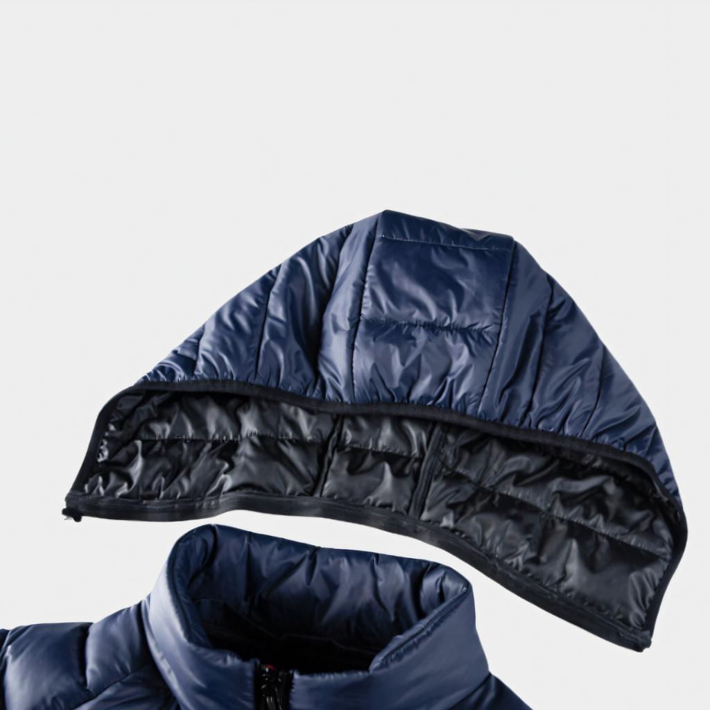 Chaqueta invierno acolchada hombre plumón ganso impermeable capucha ajuste favorecedor - Jaxton