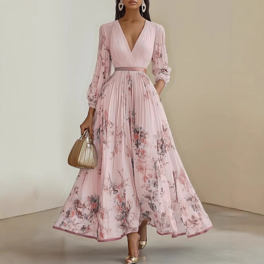 Vestido largo estampado floral de fiesta para mujer - Beatrice