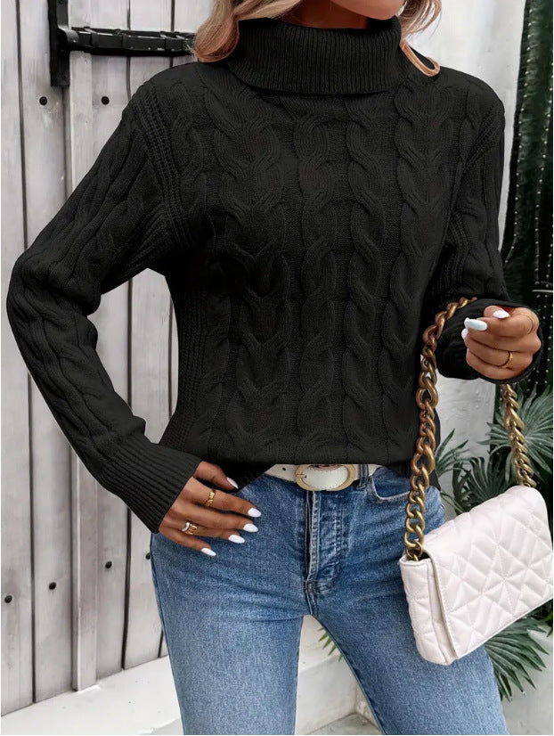Jersey de punto cuello alto para mujer - Freja