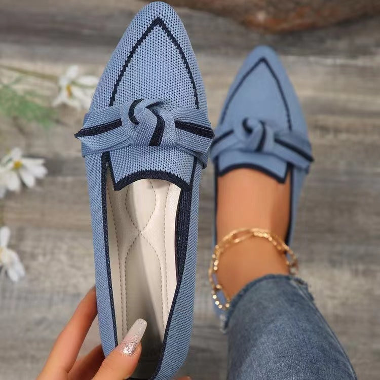 Zapatos planos tejidos con lazo para mujer - Selena
