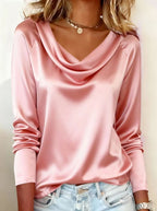 Blusa satinada de línea relajada para mujer - Oriane