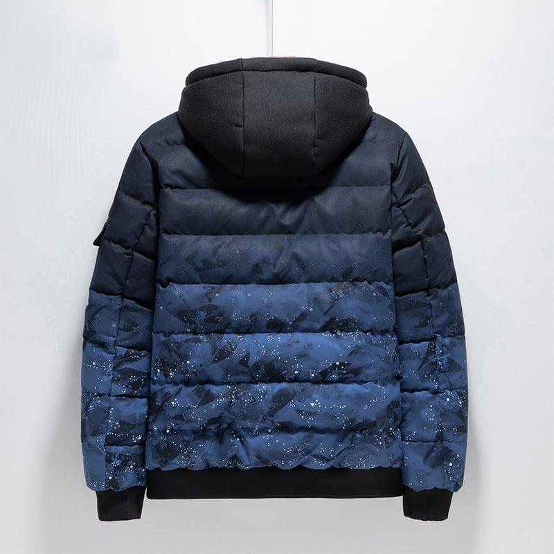 Chaqueta acolchada hombre diseño urbano capucha integrada puños elásticos gráfico - Kaien