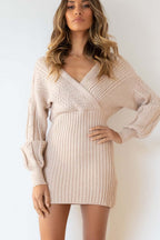 Vestido de punto para mujer escote cruzado - Ragnheidr