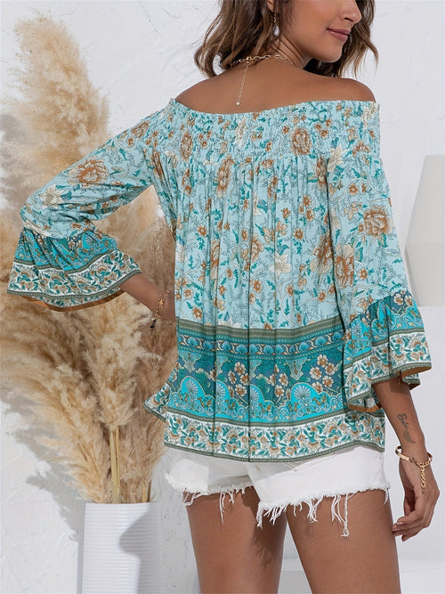 Alina - Blusa con hombros descubiertos y estampado floral para Mujer