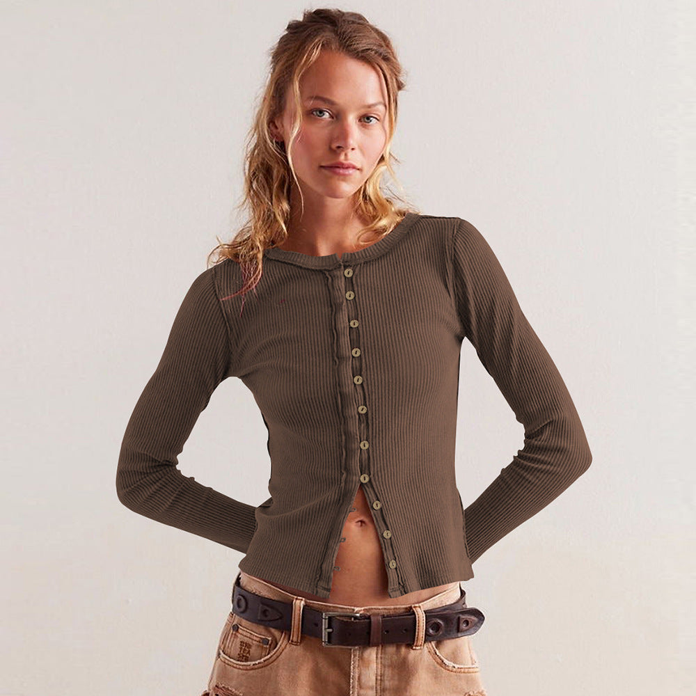 Cardigan para mujer efecto canalé con botones - Seliane