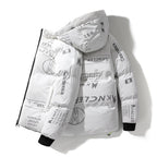 Chaqueta acolchada hombre efecto vinilo capucha ajustable brillante gráfica urbana - Lanuz
