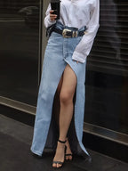Falda vaquera de moda para mujer, perfecta para un look casual y moderno