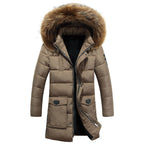 Parka acolchada hombre larga capucha amplia borde pelo técnica impermeable invierno - John