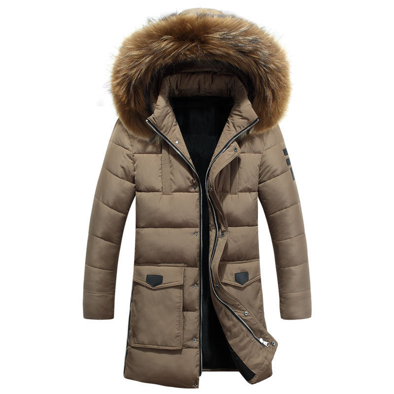 Parka acolchada hombre larga capucha amplia borde pelo técnica impermeable invierno - John