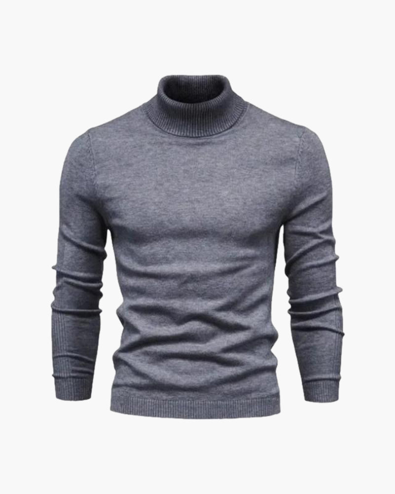 Jersey hombre cuello alto punto liso manga larga - Aldren