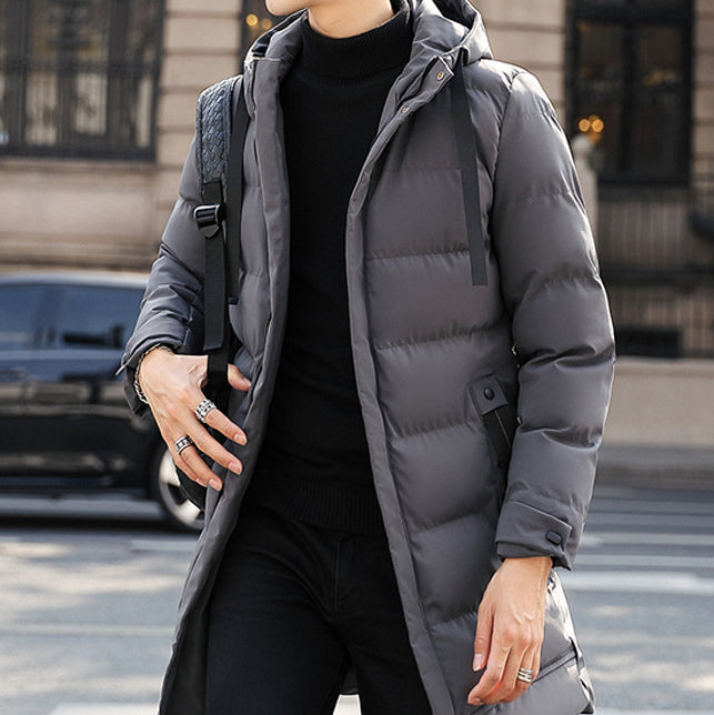 Chaqueta acolchada hombre larga voluminosa capucha ajustable térmica urbana - Stefan