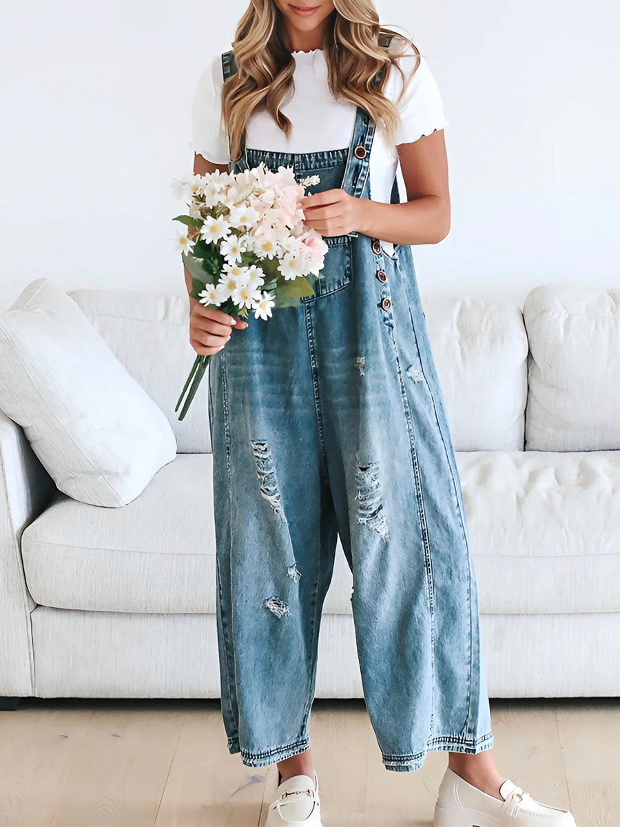 Mono vaquero mujer oversize look used tirantes ajustables – Jenna