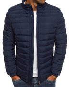 Chaqueta hombre cuello alzado monocolor transición otoño invierno cómoda versátil - Carlos
