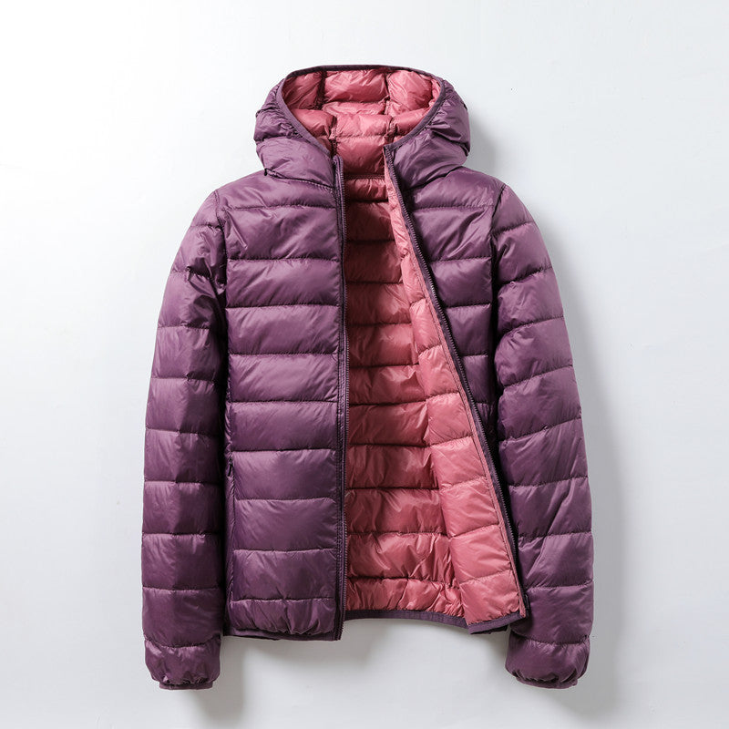 Chaqueta puffer unisex ligera térmica acabado brillante capucha vegana - Nordika