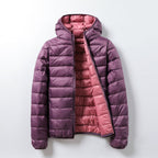 Chaqueta puffer unisex ligera térmica acabado brillante capucha vegana - Nordika