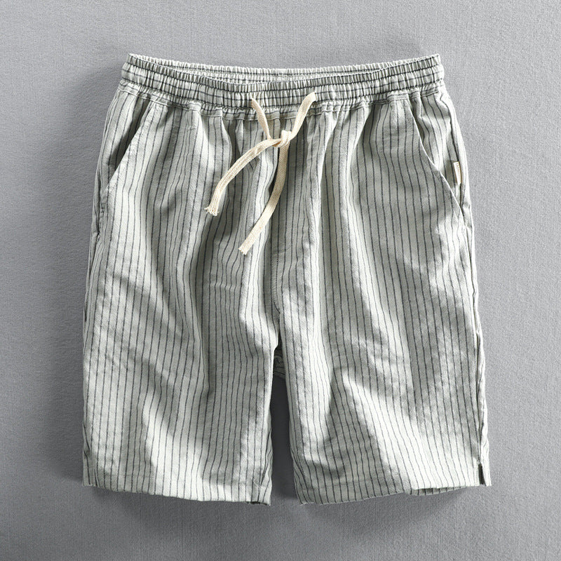 Shorts de rayas verticales con cordón ajustable para hombre - Lecce