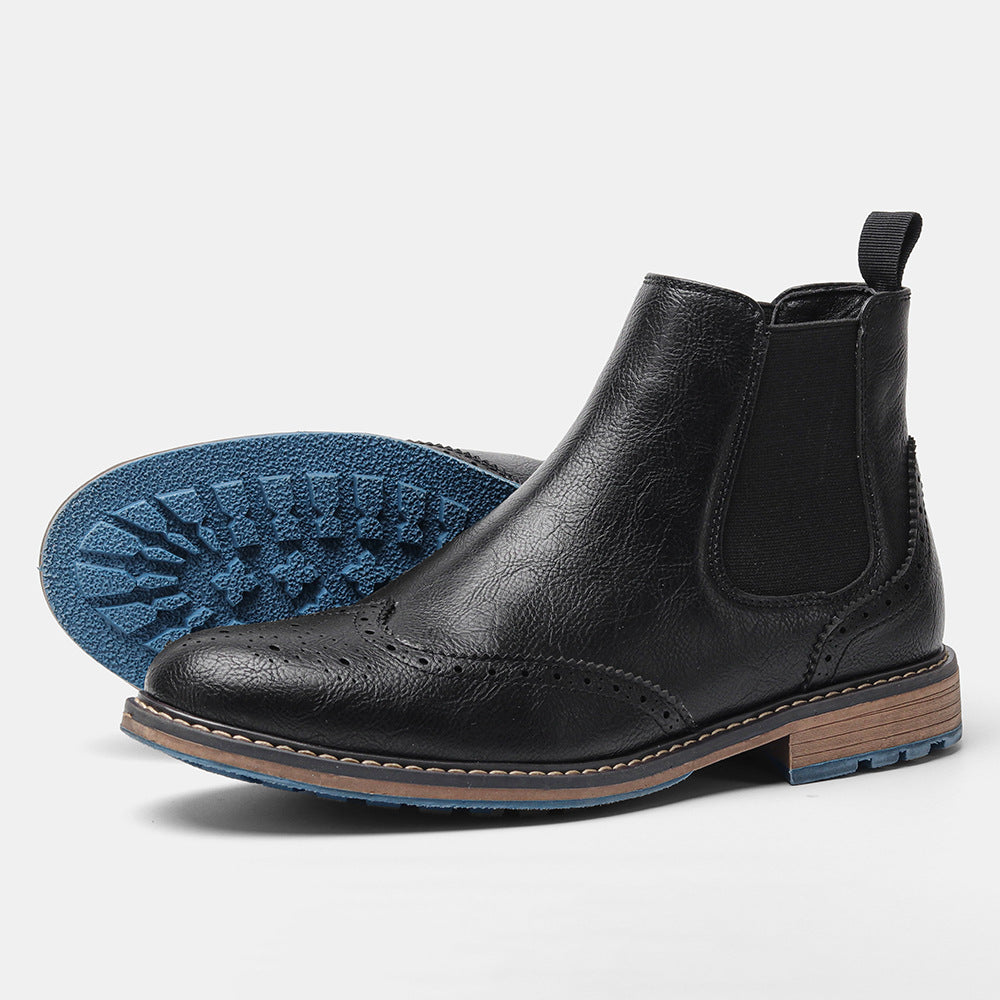 Botines brogue de cuero tallado para hombre - Alrik