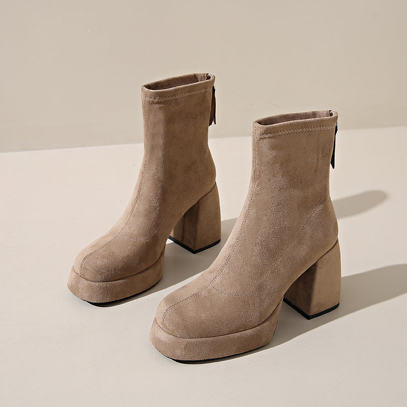 Botines de tacón para mujer con cremallera - Eirl