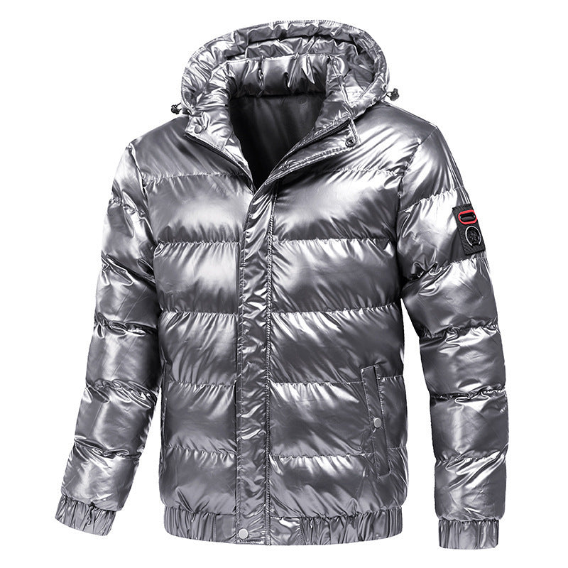 Chaqueta acolchada impermeable hombre capucha ajustable acabado brillante cremallera - Viktor