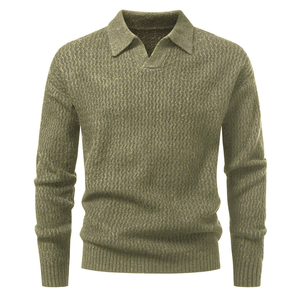 Suéter para hombre punto jacquard con cuello abierto - Raptor