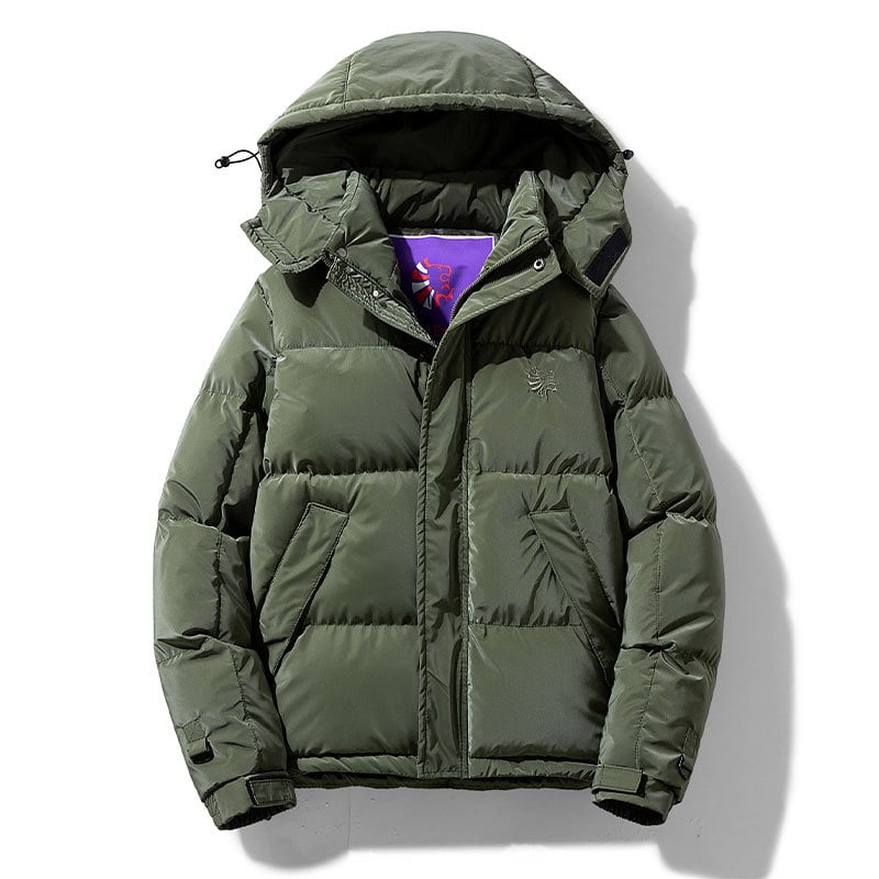 Chaqueta acolchada hombre capucha integrada cremallera oculta bolsillos inclinados - Narek