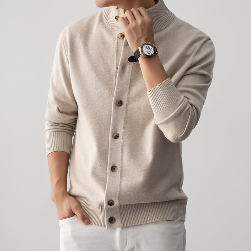 Cárdigan grueso de cuello alto para hombre - Silah