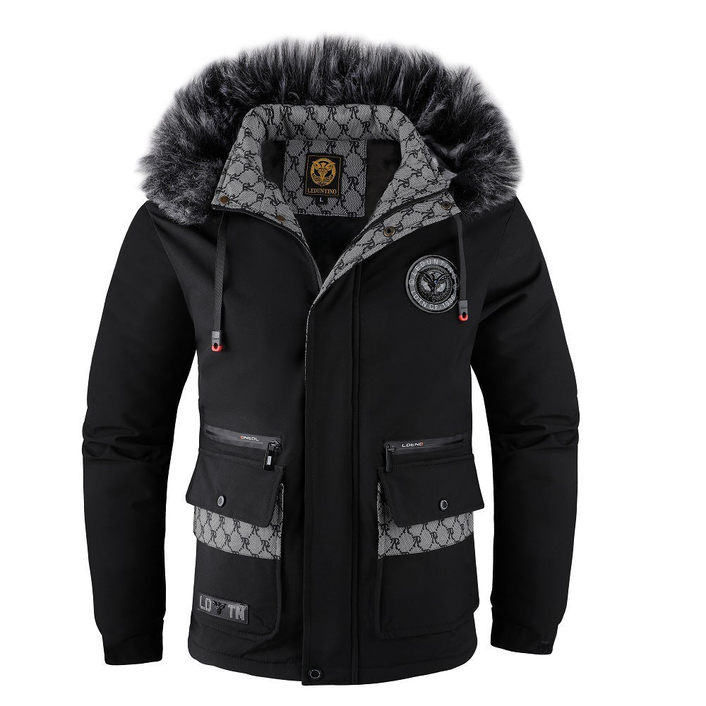 Chaqueta hombre capucha desmontable forrada piel contemporánea materiales premium - Klein