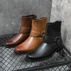 Botas casuales para hombre con cierre lateral y correa decorativa - Patrick