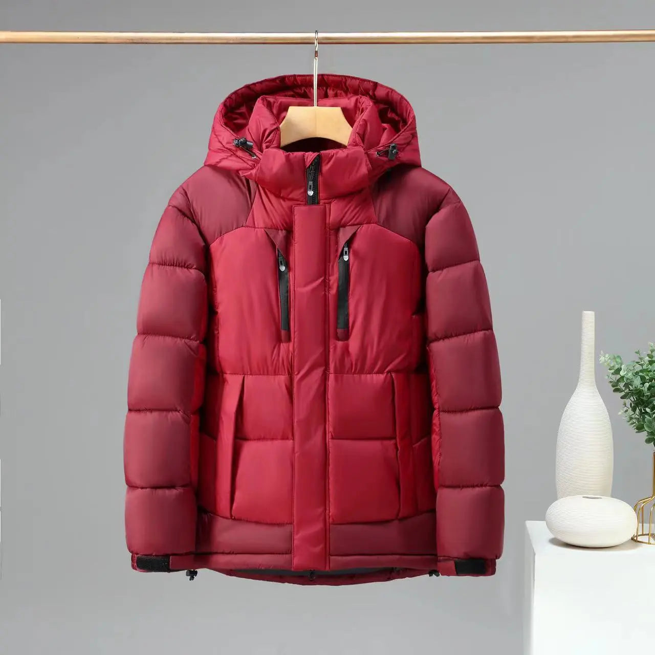 Abrigo invierno hombre capucha desmontable térmico impermeable resistente cálido - Frank