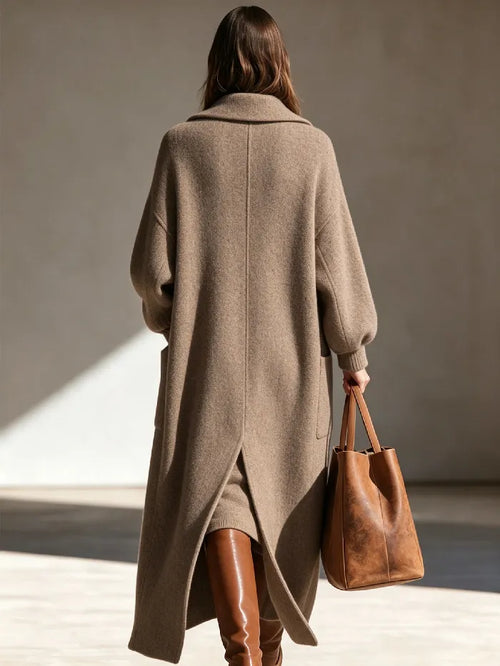 Abrigo largo de mujer con solapas - Mara