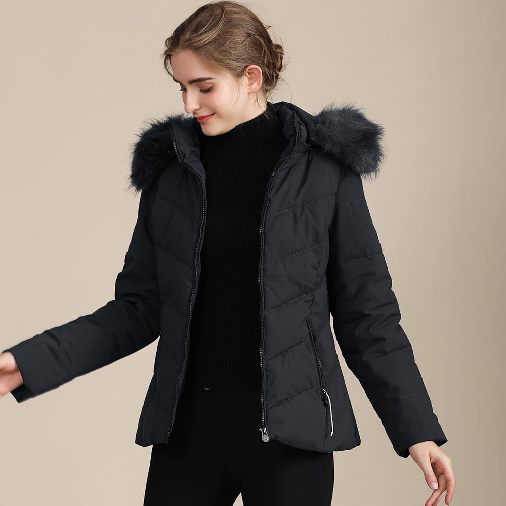 Chaqueta para mujer acolchada con capucha afelpada - Nerise
