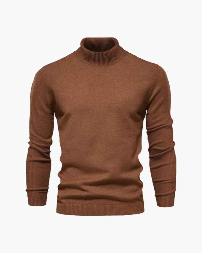 Jersey hombre cuello alto punto liso manga larga - Aldren
